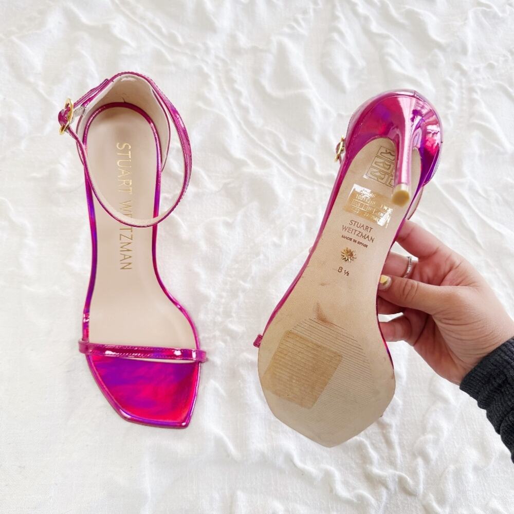 Stuart Weitzman Women's Nudistcurve 100 Ankle Strap High Heel Sandals - Picture 7 of 7